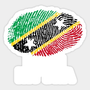 Saint Kitts and Nevis Roots Flag Fingerprint Sticker